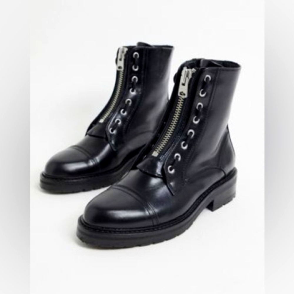 All Saints Ariel Leather Combat Boots